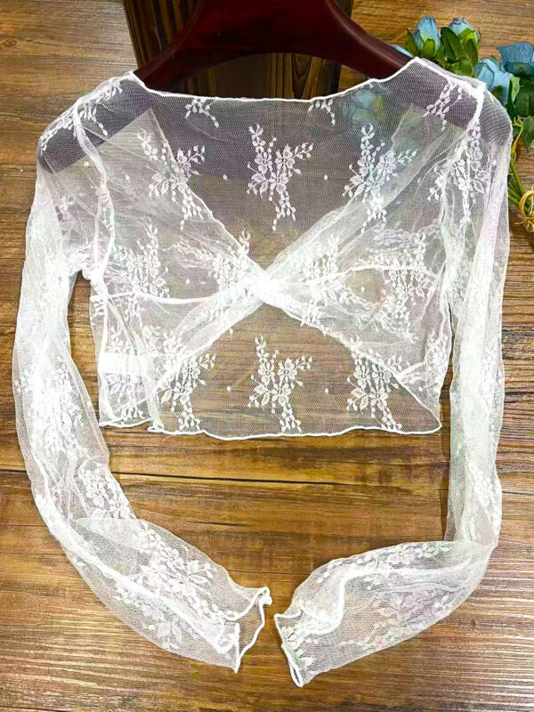 Summer Mesh Lace Shawl, Thin Air Conditioning Cover-Up, Short Sleeveless Wrap, Perfect for Layering over Dresses, Stylish and Lightweight